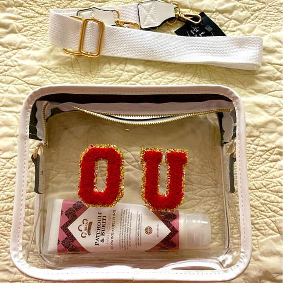Handbags - SOLD ‼️Nwt Game Day clear bag. Adorable OU. Oklahoma? Ohio Leather Heavy plastic
